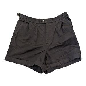 Banana Republic Women's Black Cotton Shorts Size 12 Buckle NWT Resort Casual New